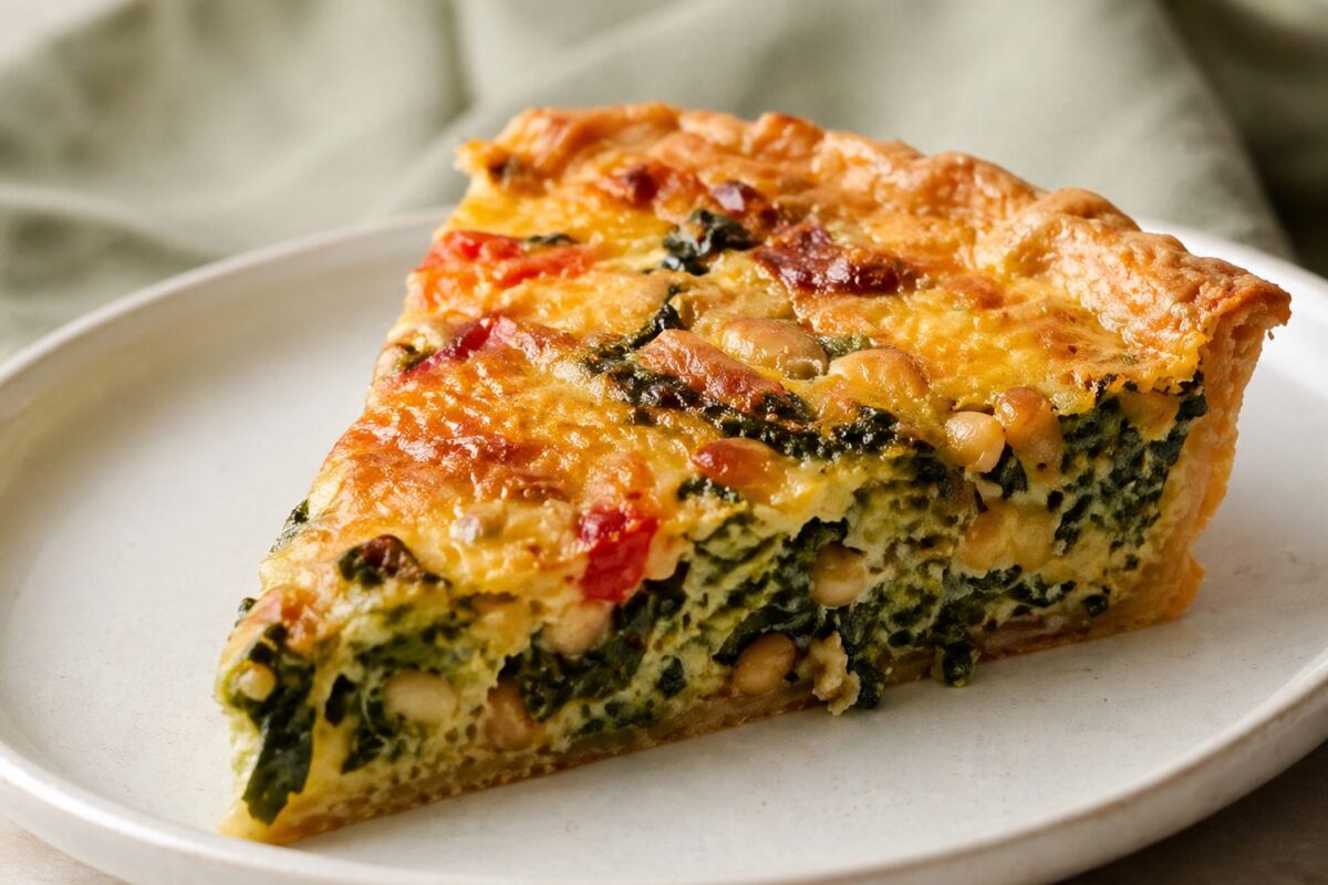 Quiche met spinazie en pijnboompitjes - recept