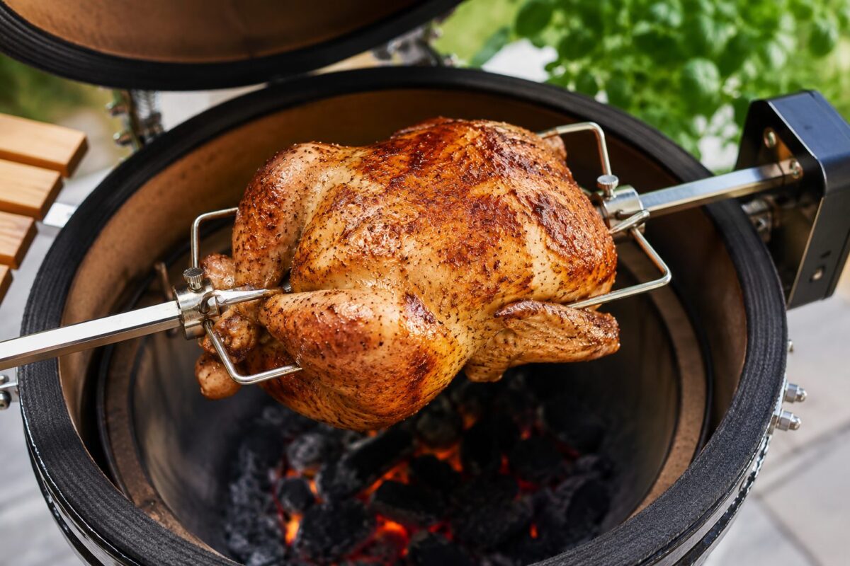 Gegrilde hele kip met de rotisserie - recept